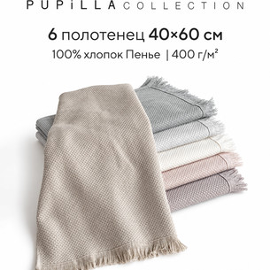Набор полотенец-салфеток 6 шт. Pupilla BERNINI хлопковая махра 40х60