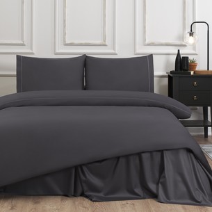 Постельное белье Tivolyo Home CASUAL хлопковый сатин делюкс антрацит евро-макси