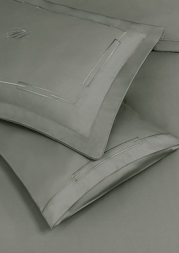 Постельное белье Tivolyo Home CHANEL хлопковый люкс-сатин серый евро, фото, фотография