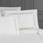Постельное белье Tivolyo Home CHANEL хлопковый люкс-сатин кремовый+золотой евро, фото, фотография