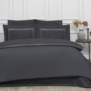 Постельное белье Tivolyo Home LINE хлопковый люкс-сатин антрацит евро