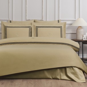 Постельное белье Tivolyo Home LINE хлопковый люкс-сатин горчичный евро