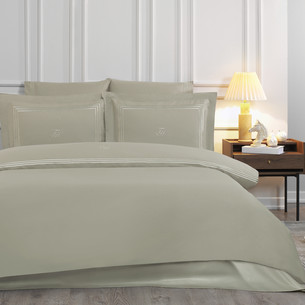 Постельное белье Tivolyo Home LINE хлопковый люкс-сатин серый евро