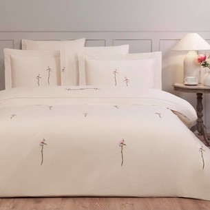 Постельное белье Tivolyo Home NEW CLEMATIS хлопковый люкс-сатин бежевый евро