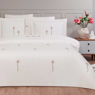 Постельное белье Tivolyo Home NEW CLEMATIS хлопковый люкс-сатин белый евро
