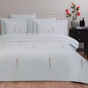 Постельное белье Tivolyo Home NEW CLEMATIS хлопковый люкс-сатин серый евро