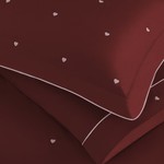 Постельное белье Tivolyo Home TIAMO хлопковый сатин делюкс красный+белый евро, фото, фотография