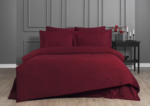 Постельное белье Tivolyo Home TIAMO хлопковый сатин делюкс красный+чёрный евро, фото, фотография