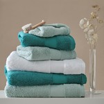 Набор полотенец для ванной 2 пр. Soft Cotton DELUXE хлопковая махра тёмно-зелёный, фото, фотография