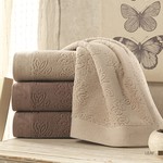 Набор полотенец для ванной 50х100, 75х150 Soft Cotton LEAF хлопковый микрокоттон белый, фото, фотография
