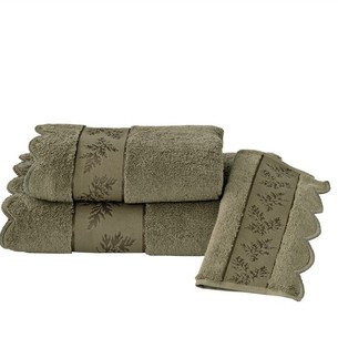 Набор полотенец для ванной 2 пр. Soft Cotton LORA хлопковая махра хаки