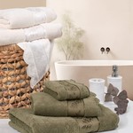 Набор полотенец для ванной 2 пр. Soft Cotton LORA хлопковая махра хаки, фото, фотография