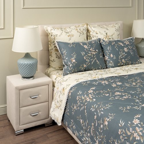 Постельное белье без пододеяльника с одеялом Sofi De Marko ДЭНИЕЛ хлопковый сатин V19 евро, фото, фотография