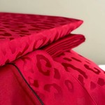 Постельное белье Tivolyo Home PANTHERA хлопковый сатин-жаккард бордовый евро, фото, фотография
