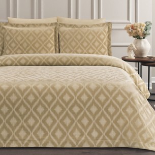 Покрывало Tivolyo Home VELVET хлопковый жаккард бежевый 260х260
