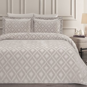 Покрывало Tivolyo Home VELVET хлопковый жаккард серый 260х260