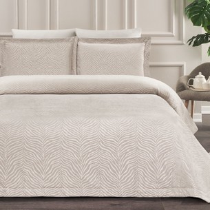 Покрывало Tivolyo Home ZEBRA хлопковый жаккард серый 260х260