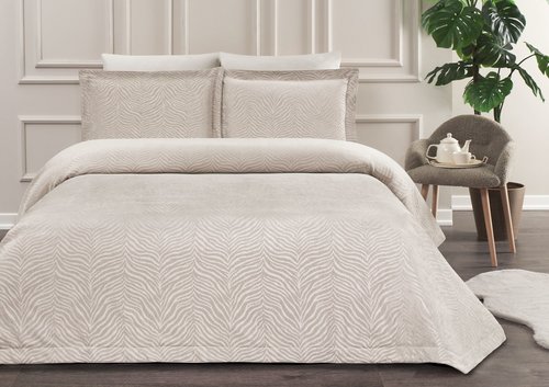 Покрывало Tivolyo Home ZEBRA хлопковый жаккард серый 260х260, фото, фотография