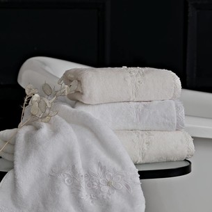 Набор полотенец для ванной 2 пр. Soft Cotton PERLA хлопковая махра экрю