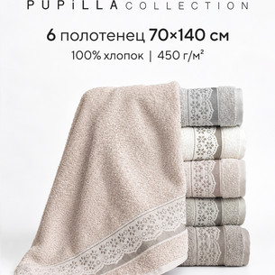 Набор полотенец для ванной 6 шт. Pupilla VINTAGE хлопковая махра 70х140