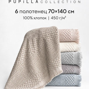 Набор полотенец для ванной 6 шт. Pupilla BARNI хлопковая махра 70х140