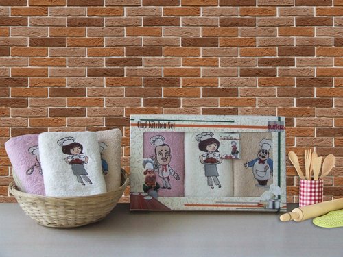 Набор полотенец Turkiz CHEF 1 30 х 50 см 3 шт., фото, фотография