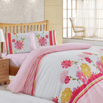 Постельное белье Altinbasak CREAFORCE LILY розовый 1,5 спальный, 1 нав., фото, фотография