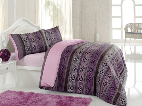 Постельное белье Altinbasak CREAFORCE MODELIZE фиолетовый 1,5 спальный, фото, фотография