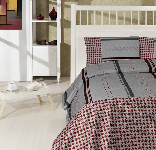 Постельное белье Altinbasak CREAFORCE GRIS серый 1,5 спальный, фото, фотография