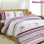 Постельное белье Altinbasak CREAFORCE LINE FLOWER фиолетовый 1,5 спальный, фото, фотография