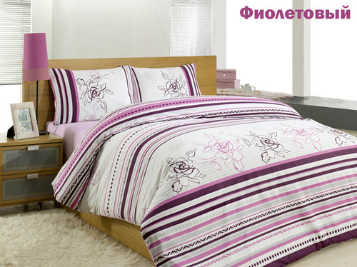Постельное белье Altinbasak CREAFORCE LINE FLOWER фиолетовый 1,5 спальный, фото, фотография