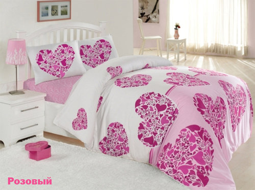 Постельное белье Altinbasak CREAFORCE CANDY розовый 1,5 спальный, фото, фотография