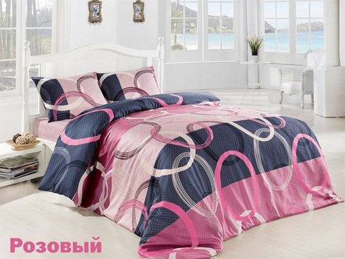Постельное белье Altinbasak CREAFORCE FIORI розовый 1,5 спальный, 1 нав., фото, фотография