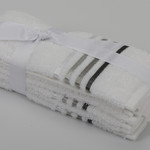 Подарочный набор полотенец для ванной 30х50 3 шт. Karna BALE хлопковая махра белый, фото, фотография