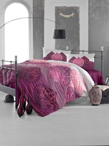 Постельное белье Altinbasak LEYAN бордовый 1,5 спальный, 1 нав., фото, фотография