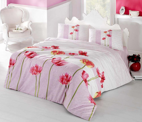Постельное белье Altinbasak CREAFORCE SARE розовый 1,5 спальный, 1 нав., фото, фотография