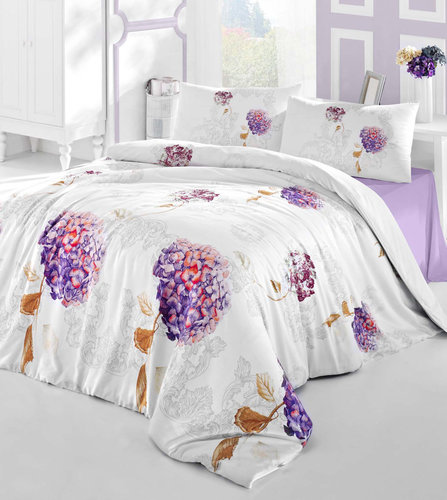 Постельное белье Altinbasak CREAFORCE HIDRA фиолетовый 1,5 спальный, 1 нав., фото, фотография