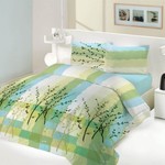 Постельное белье Altinbasak CREAFORCE ANABELLA зелёный семейный, фото, фотография