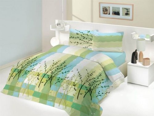 Постельное белье Altinbasak CREAFORCE ANABELLA зелёный семейный, фото, фотография