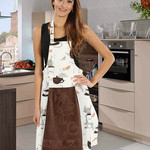 Фартук Karna с полотенцем коричневый, фото, фотография