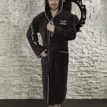 Халат Karna SPORT с капюшоном коричневый XL, фото, фотография