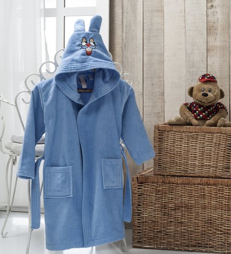 Халат детский Karna SEBI голубой 8-10 лет, фото, фотография