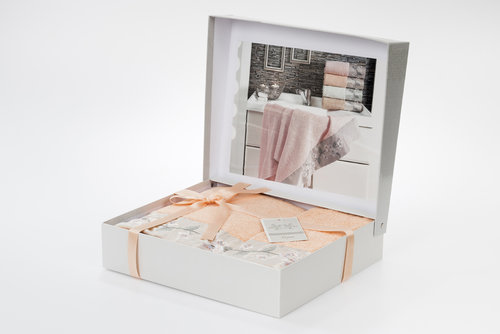 Набор полотенец Karna DESPINA 50х90, 70х140 абрикосовый 50 х 90 см 1 шт., фото, фотография