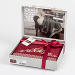 Полотенце Karna ARMONA-1 50х90 бордовый 50 х 90 см 1 шт., фото, фотография