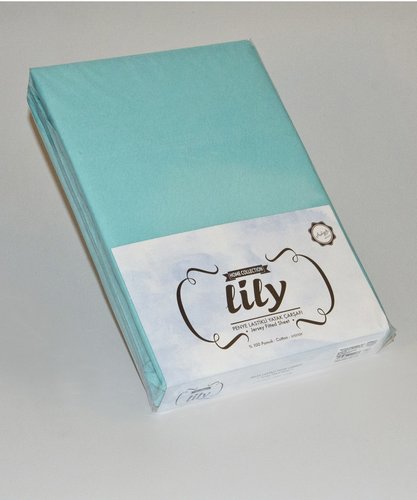 Простыня трикотажная на резинке Lily зелёный 160х200, фото, фотография