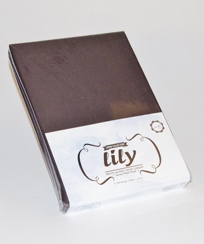 Простыня трикотажная на резинке Lily коричневый 100 х 200 + 30 см, фото, фотография