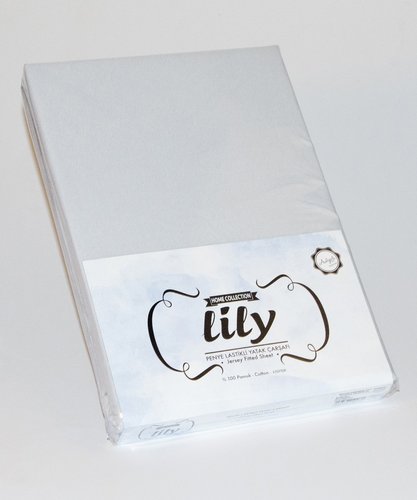 Простыня трикотажная на резинке Lily серый 160х200, фото, фотография