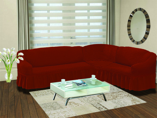 Чехол на диван угловой правосторонний 2+3 Bulsan кирпичный, фото, фотография