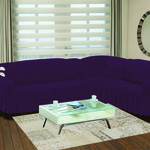 Чехол на диван угловой правосторонний 2+3 Bulsan фиолетовый, фото, фотография