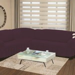 Чехол на диван угловой левосторонний 2+3 Bulsan фиолетовый, фото, фотография